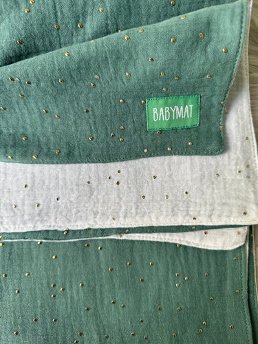 Couverture Mi-Saison -Vert Paillette Blanc - 100x80cm